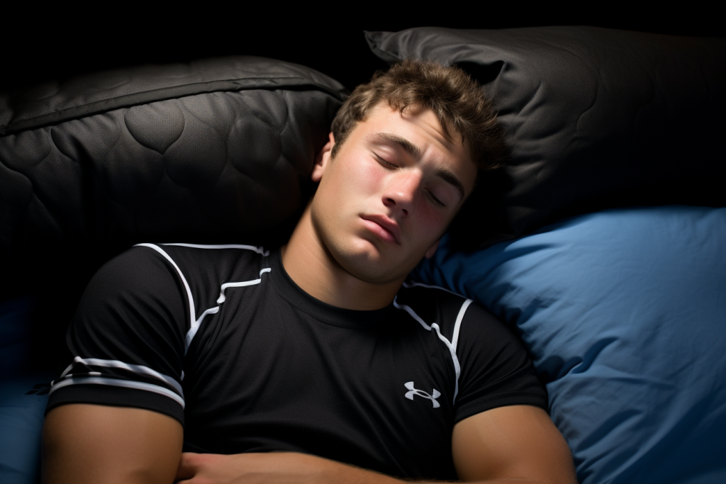 un homme sportif en train de dormir